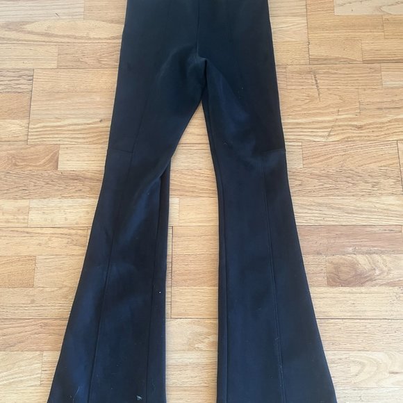 NWT BCBGMAXAZRIA BLACK FAUX SUEDE FLARED LEGGINGS PANTS XS $178 - Picture 9 of 9